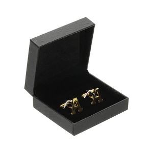 Unique Bargains Men Weddings Gift Classic Alphabet Cuff Links with Box 2 Pcs - 1 of 3