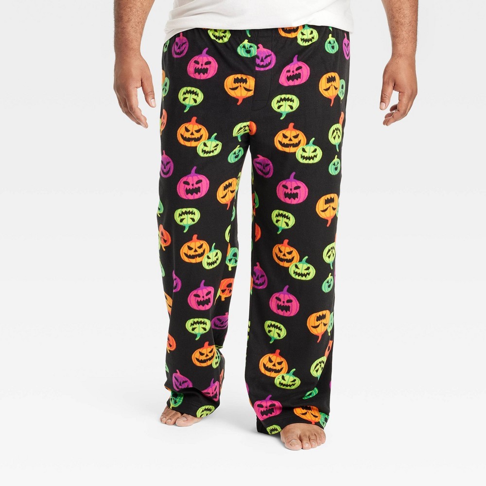 Photos - Other Textiles Men's Big & Tall Pumpkin Print Halloween Matching Family Pajama Pants - Hy