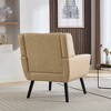 VASIP  Modern Ergonomic Accent Chair with Soft Linen Fabric,Comfortable Chair with Black Legs ,for Living Room,Bedroom Chair,Beige - 4 of 4