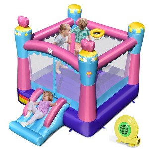 Costway Inflatable Bounce House 3-in-1 Princess Theme Inflatable Castle w/ 480W Blower - 1 of 4