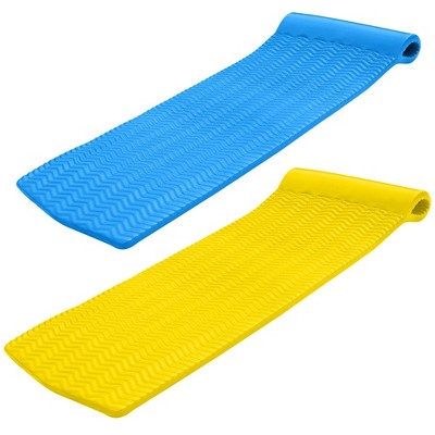 Texas Recreation Serenity Foam Raft Lounger Pool Float, Bahama Blue and Yellow