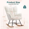 CAVINAS Teddy Fabric Glider Rocking Chair with High Backrest,Comfy Upholstered Rocking Chairs,Nursery Accent Chair for Bedroom - 3 of 4