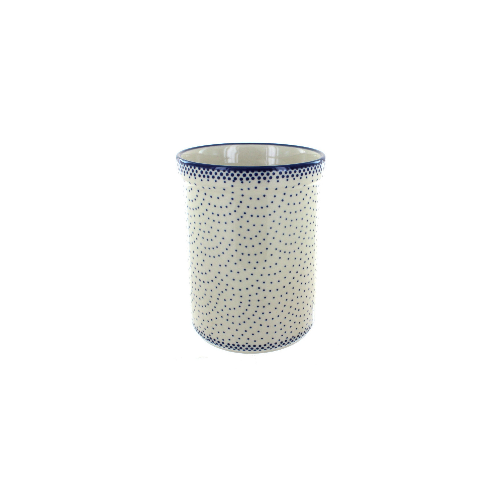 Blue Rose Polish Pottery Small Dots Utensil Jar