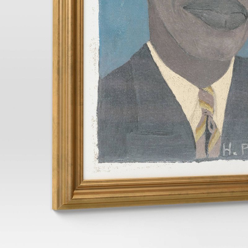 16&#34; x 20&#34; Self Portrait II by Horace Pippin Vintage Framed Wall Cotton Canvas Gold - Threshold&#8482;, 5 of 6