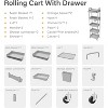 Boersma 5 Tier Rolling Utility Cart with Drawer,Utility Cart Made of Multifunctional Storage Organizer Tool for Kitchen,Bathroom,Living Room - 4 of 4