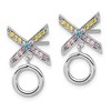Black Bow Jewelry Sterling Silver & CZ Love and Kisses Post Dangle Earrings, 12 x 19mm - 2 of 4