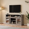 SAINTCY Farmhouse TV Stand and Entertainment Center for Televisions up to 65 Inchs, with Acrylic Glass Doors and Storage Cabinets 58 Inch - 2 of 4