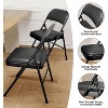 Metal Chairs with Cushion and Durable Steel Frame, Set of 6,Metal Folding Chairs with Padded Cushion and Back,Indoor Outdoor Portable - 4 of 4