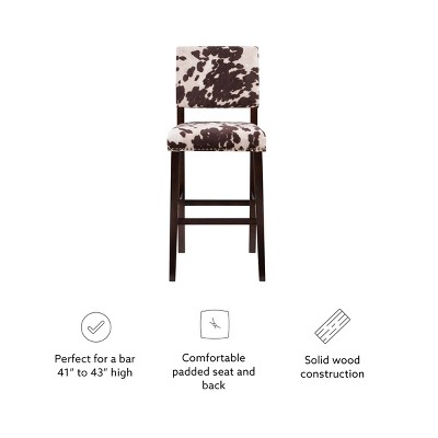 Corey Udder Madness Cow Print Bar Stool with Antique Bronze Trim