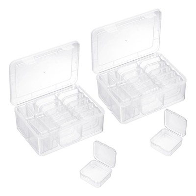 Unique Bargains PP Bead Craft Jewelry Storage Organizing Boxes with Hinged Lid 6.5" x 5"