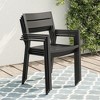 MOEPISY Set of 2 Metal Outdoor Stacking Dining Armchair Black - 2 of 4