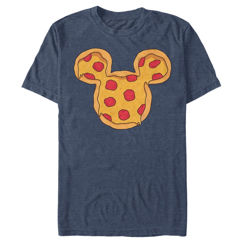 Men's Mickey & Friends Pizza Mickey Mouse Logo T-Shirt, 1 of 5