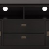 72" Solid Wood Transitional TV Media Stand with Cord Management, Tempered Glass Doors and Flip Down Drawer for Living Room and Bedroom - 3 of 4