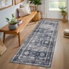 Living Room Rug, Washable Vintage Floral Low Pile Non Slip Carpet for Bedroom, Dining Room, Office, Farmhouse Rug - 3 of 4