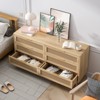 Rattan 6 Drawer Dresser for Bedroom, Dresser Chest of Drawers, Beside Table for Closet, Storage Organizer for Hallway Living Room Bedroom - 2 of 4