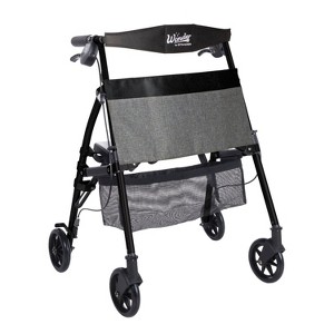 Stander Wonder Rollator Plus, Lightweight 4- Wheel Folding Walker with Seat & Basket - 1 of 4