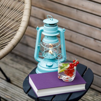 Pastel Green 10" Galvanized Outdoor Kerosene Lantern