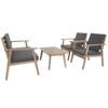 4-Piece Acacia Wood Patio Conversation Set with Grey Cushions - 2 of 4