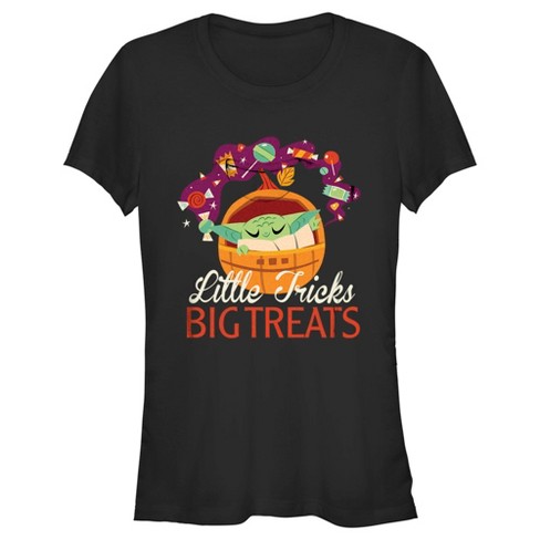 Juniors Womens Star Wars The Mandalorian Halloween Grogu Big Treats T-Shirt - image 1 of 4