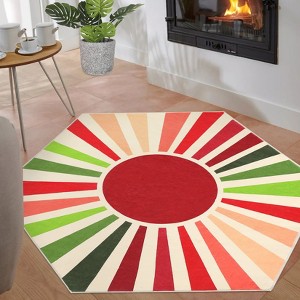 Area Rug for Living Room Machine Washable Modern Sun Rug - 1 of 4