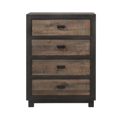 Harrison Rustic Brown 4-Drawer Chest with Felt Lined Top