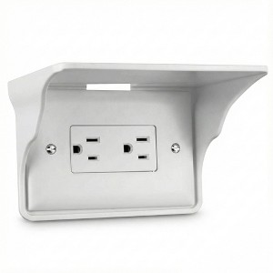 5 Star Super Deals Wall Outlet Shelf – Space Saving Hides Cords with Cable Channel, Easy Install Versatile for Kitchen Bathroom - 1 of 4