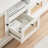 Rattan TV Stand, Modern Entertainment Center for 65/70 Inch TV, White Media Center with 2 Drawers and 2 Cabinets - 4 of 4
