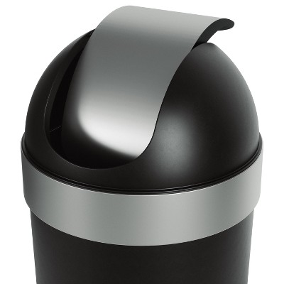 Umbra Black and Silver 16-Gallon Swing-Top Trash Can