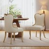 Christopher Knight Home Vex French Country Rubberwood Tufted Wing Back Upholstered Dining Chairs - 2 of 4