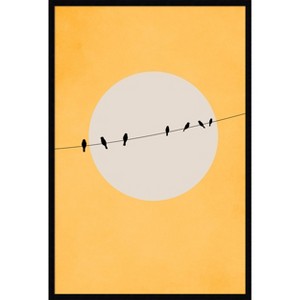 Amanti Art Chirping and Chilling by Eins Kubistika Wood Framed Wall Art Print - 1 of 4
