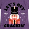 Girls' - Instant Message - Lets Get Crackin Nut Cracker Christmas Fitted Short Sleeve Graphic T-Shirt - 2 of 4