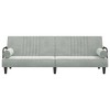 vidaXL Sofa Bed with Armrests Light Gray Velvet - 4 of 4