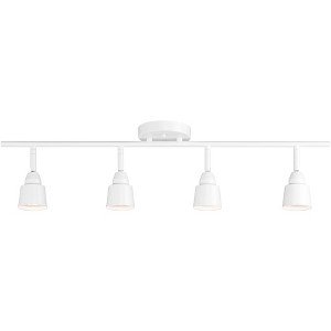 Pro Track 4-Light Heads LED Wall or Ceiling Track Light Fixture Kit GU10 Dimmable Directional Adjustable White Modern Kitchen Bathroom 29 3/4" Wide - 1 of 4
