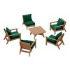 WestinTrends Avalon Outdoor 6-Piece Modular Sectional Patio Furniture Sofa Set, Teak/Green - 4 of 4