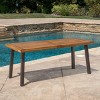 69'' W Modern Industrial Wood Top Dining Table,Metal Frame Rectangle Kitchen Dining Table,Outdoor Dining Table for Patio,Backyard-Coolbibila - 2 of 4