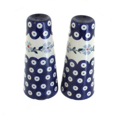 Blue Rose Polish Pottery Blue Violet Salt & Pepper Shakers