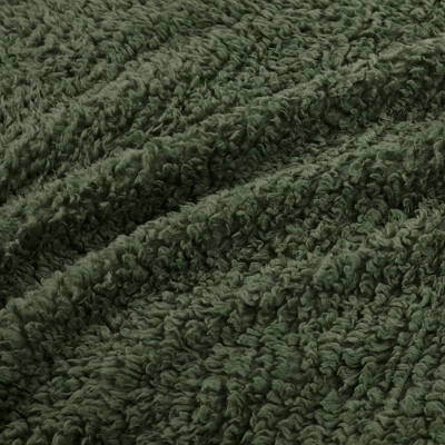 Full Green Fleece Reversible Blanket with Velvet Binding