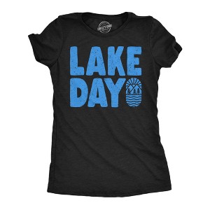 Womens Funny T Shirts Lake Day Awesome Summer Vacation Graphic Tee For Ladies - Crazy Dog Women's T Shirt - 1 of 4