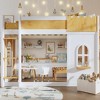 Polibi Kids Castle Loft Bunk Bed with Windows, Doors & Convertible Lower Play or Sleep Space - 2 of 4
