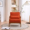 KTMBDW Accent Chair Wide Armrest Mid-Century Lounge Chair Linen Fabric Armchair with Lumbar Pillow & Oak Wood Frame for Living Room, Bedroom, Balcony - 4 of 4