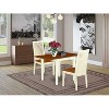 HomeStock 3-Pc Buttermilk and Cherry Finish Rectangular Solid Wood Top Dining Table Set for Small Spaces - 2 of 4