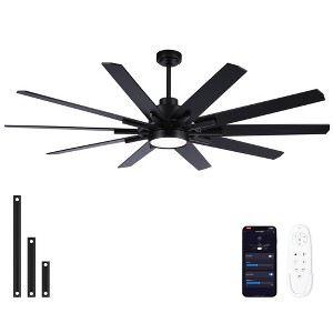 YUHAO 84 in. Indoor Industrial Aluminum Blades Reversible DC Motor Ceiling Fan with Light and Remote Control - 1 of 4