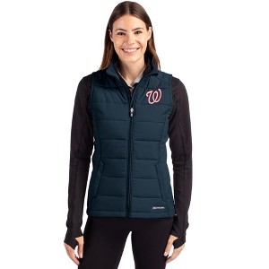 Washington Nationals Cutter & Buck Evoke Hybrid Softshell Recycled Womens Full Zip Vest - 1 of 1