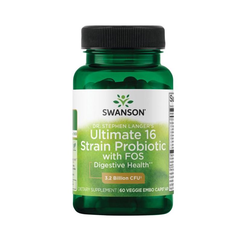 Swanson Probiotics Dr. Stephen Langer's Ultimate 16 Strain Probiotic with Fos 3.2 Billion Cfu Capsule 60ct, 1 of 7