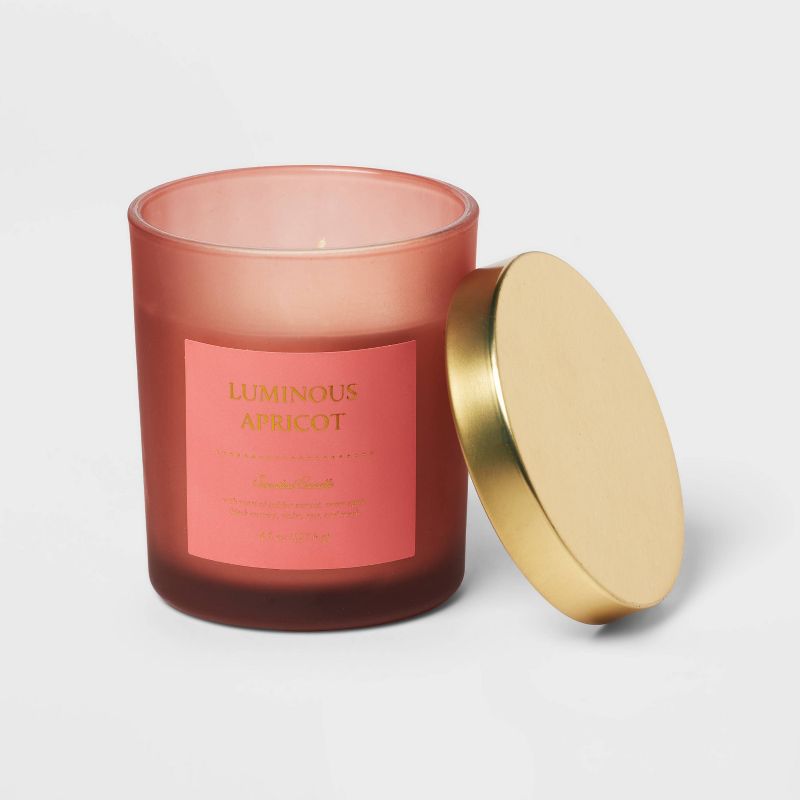 Colored Glass Candle Luminous Apricot Pink - Threshold™, 4 of 8