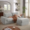 NicBex Modern Sofa Couch Corduroy Sleeper Sofa with Movable Ottoman for Living Room and Office - 2 of 4