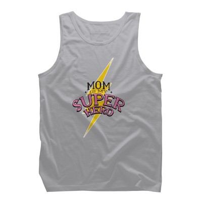 Men's Design By Humans Mom is My Super Hero Lightning Bolt By BlackBerry55 Tank Top