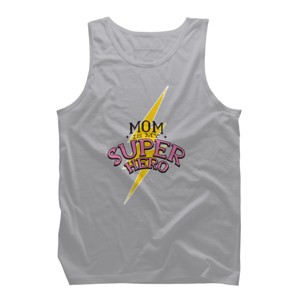 Men's Design By Humans Mom is My Super Hero Lightning Bolt By BlackBerry55 Tank Top - 1 of 2