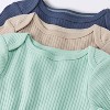 Baby 3pk Solid Long Sleeve Wide Ribbed Bodysuit - Cloud Island™ - 3 of 4