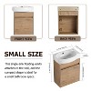 CAVINAS 16" Modern Floating Bathroom Vanity Cabinet with Ceramic Sink,Wall-Mounted Storage Cabinet with Soft Close Doors,1.38"Pre-drilled Faucet - 4 of 4